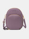 Faux Leather Light Print Multi-Layers 6.5 Inch Phone Bag Convertible Straps Crossbody Bag Card Bag - Purple