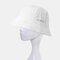 COLLROWN Fisherman Hat Shade Big Brim Solid Color Cotton Cap Sun Protection Hat - White