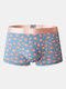 Mens Breathable Sexy Cartoon Print Underwear With Mesh Pouch Boxer Briefs - Orange