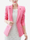 One Buckle Self-cultivation Jacket Casual Slim Suit - Pink