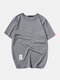 Mens Plain Solid Color Little Tag T-shirts - Dark Gray