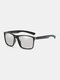 Unisex Casual Outdoor All-match UV Protection Photochromic Lens Square-shaped Sunglasses - Black