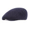  Men's Wool Cap Beret Thick Warm Forward Cap Knitted Cap - Blue