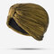 Gorro plisado para mujer Sombrero Gorra turbante simple de color sólido - Oro
