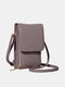 JOSEKO Women's Faux Leather Simple Mini Messenger Bag Multifunctional Phone Organizer - Gray
