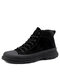 Men Rubber Toe Cap Lace Up Outdoor Casual Ankle Boots - Black
