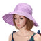 Women Summer Foldable Anti-UV Protective Beach Sun Hat Outdoor Driving Wide Brim Visor Cap - Light Purple