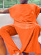 Mens Muslim Split Robe Two Pieces Outfits - Orange