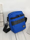 Men Fashion Portable Wear-Resistant Canvas Crossbody Bag Casual Shoulder Bag - Blue
