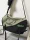 Men Ins Nylon Color Matching Large Capacity Crossbody Bag Shoulder Bag - Green