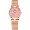 Fashion Elegant Women Watches Rose Gold Alloy Adjustable Band Case No Number Dial Quartz Watch - Pink