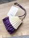 Women Canvas Fold Pleated Patchwork Shoulder Bag Crossbody Bag - Dark Purple2