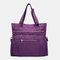 Women Nylon Large Capacity Water-Resistant Travel Handbag - Purple