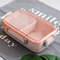 Einfache Studenten-Brotdose im nordischen Stil Grün / Pink / Beige Drei-Farben-Drei-Gitter-Aufbewahrungsbox für Lebensmittel  - Rosa