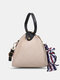 Women Straw Casual Weave Beautiful Silk Scarf Solid Color Crossbody Bag Handbag - Beige