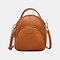 Women Solid Phone Bag Casual Handbag Headphone Plug Crossbody Bag  - Brown