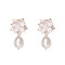 5 Colors Vintage Pearl Pendant Earring Geometric Three-dimensional Lotus Ear Drop Elegant Jewelry - White