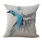 Capa de almofada de algodão estilo floral aquarela pássaro linho capa de almofada de toque macio sofá doméstico escritório - #4