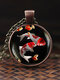 Adjustable Mountain Sea Fish Men Women Necklace Printed Glass Pendant Necklace - #03