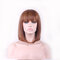 Synthetic Wigs Fashion Female Short Straight Full Fringe Artificial Hair Rose Net  Perm Dyeing Wigs - Brownish red