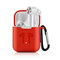Protective Cover Silicone Storage Case With Hook for Air TWS Earphone - Red