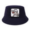 Men's Women's Cotton Fisherman Hat Animal Print With Shark Flat Top Hat Outdoor Sun Hat - Navy