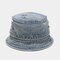 Unisex Denim Broken Holes Made-old Fashion Outdoor Sunshade Bucket Hat - #02