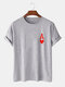 Mens Ace Of Hearts Poker Print 100% Cotton Short Sleeve T-Shirts-9 Colors - Gray