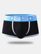 Men Sexy Patchwork Boxer Briefs Cotton Comfortable Contour Pouch  Underwear - Black