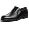 Men Soft Leather Slip On Business Casual Shoes - Black