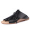 Plus Size Trend Comfortable Retro Slip On Sandals For Women - Black