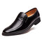 Men Microfiber Leather Non Slip Slip On Business Formal Shoes - Black