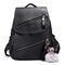 Women Solid Bag Casual Flap Backpack - Black