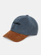 Unisex Corduroy Color-match Letter Pattern Fashion Sunscreen Baseball Cap - Blue+Brown