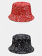 Unisex-Baumwolle, doppelseitiger Paisley-Druck, trendiger Outdoor-Sonnenschutz, faltbare Eimerhüte - Schwarz Rot