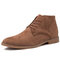 Men British Stylish Suede Comfy Soft Lace Up Casual Ankle Chukka Boots - Brown