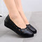 Women Casual Soft Breathable Hollow Slip On Flats - Black