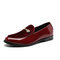 Men British Style Suede Splicing Wearable Formal Dress Loafers - Red