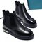 Black Pattern Ankle Flat Boots - Black