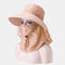 Women Multifunction Cover Face Ponytail Cap Beach Driving Sunscreen Shawl Sun Cap - Orange
