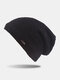 2 Pcs Men Rabbit Fur Knitted Plus Velvet Argyle Thicken Face Protection Ear Protection Beanie Hat Bib Scarf Set - Black Hat