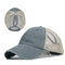 Women Man Washed Cloth Color Baseball Cap Solid Color Breathable Retro Sun Hat - Gray