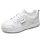 Men PU Leather Non Slip Pure Color Casual Skate Shoes - White