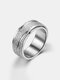 1 Pcs Fashion Retro Style Turnable Geometric Pattern Rotatable Stainless Steel Men's Ring - #4