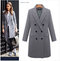 Medium Long Coat Temperament Woolen Coat - Gray