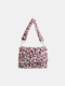 Women Plush Fluffy Leopard Pattern Printing Shoulder Bag Handbag - 04