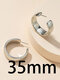 Trendy Simple Wide Geometric C-shaped Alloy Hoop Earrings - Silver 3.5 cm / 1.38 in