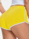 Stretch Tight Fitting Yoga Running Workout Shorts Activewear for Women - Yellow