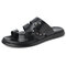 Menico Men Clip Toe Comfy Soft Sole Water Beach Casual Slippers - Black