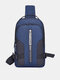 Men's Nylon Business Casual Messenger Bag Large Capacity Lightweight Shoulder Bag - Blue